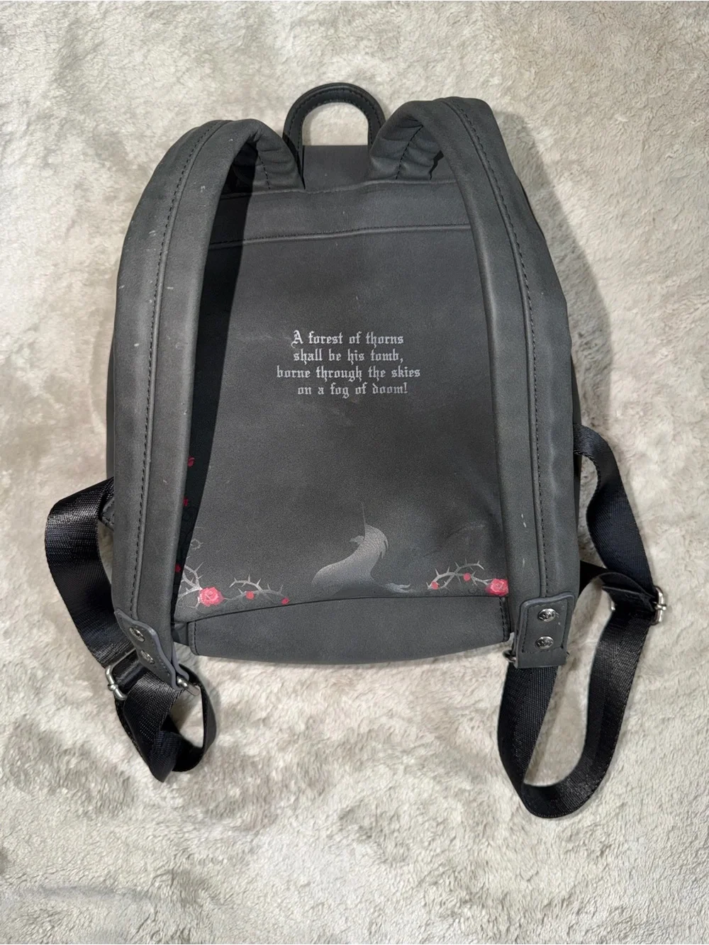 Disney Loungefly Sleeping Beauty Castle Princess Backpack Black Rosette